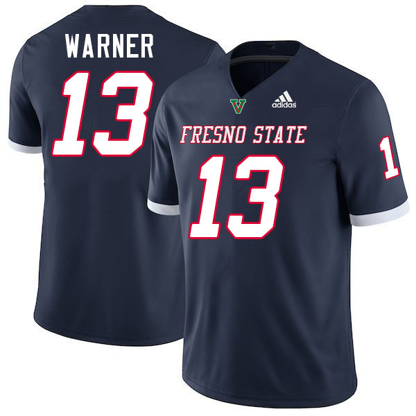 Fresno State Bulldogs #13 E.J. Warner College Football Jerseys,Uniforms-Navy